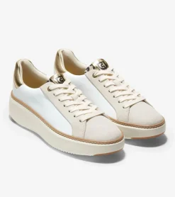 Cole Haan Sneakers*Women's GrandPr&oslash; Topspin Sneakers OpticWhite-Gold-LeopardPrint