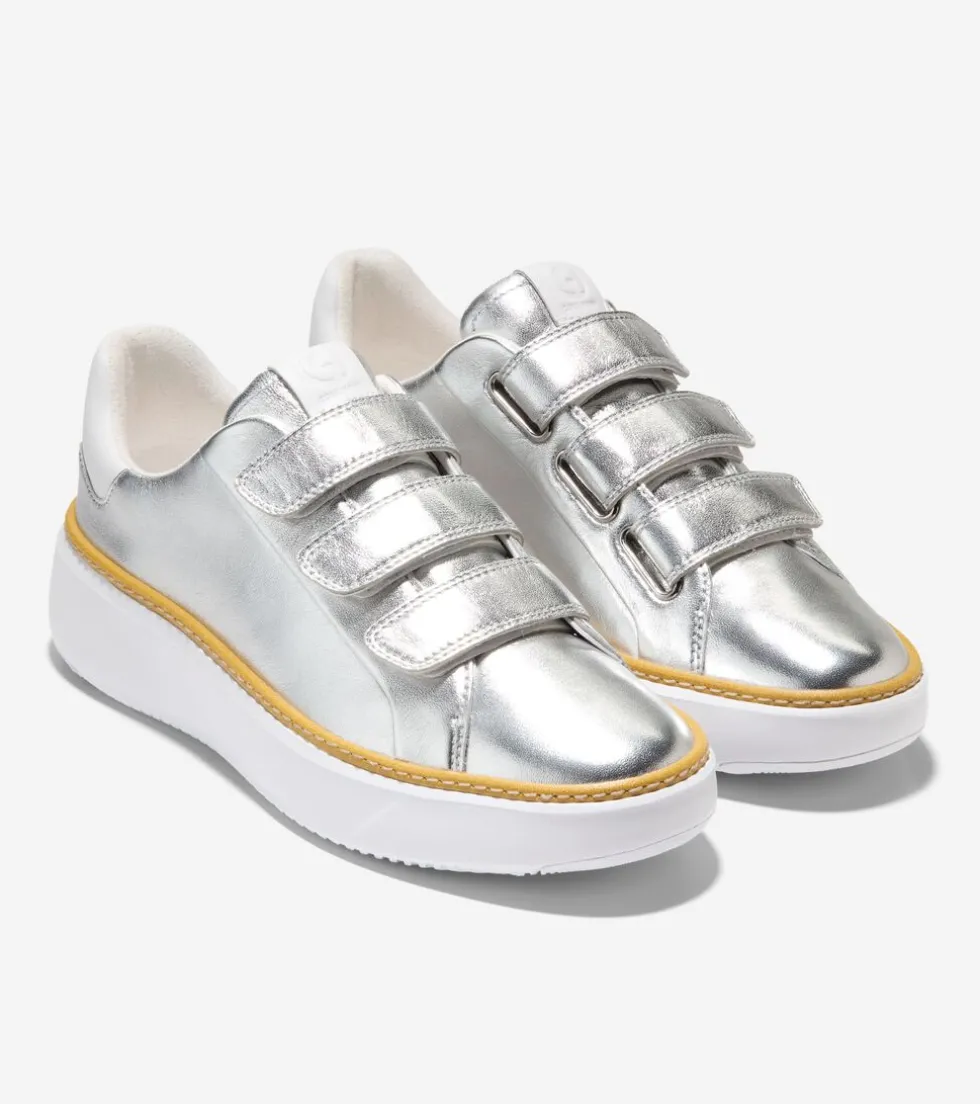 Cole Haan Sneakers*Women's GrandPrø Topspin Triple Strap Sneakers Silver-OpticWhite