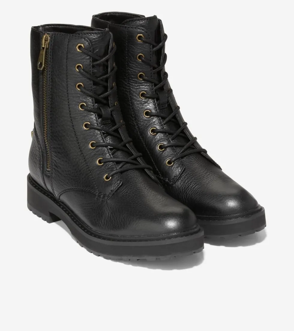 Cole Haan Boots*Women's Greenwich Waterproof Lace-Up Boots Black