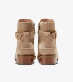 Cole Haan Boots*Women's Hampshire Buckle Ankle Boots DarkLatteSuede
