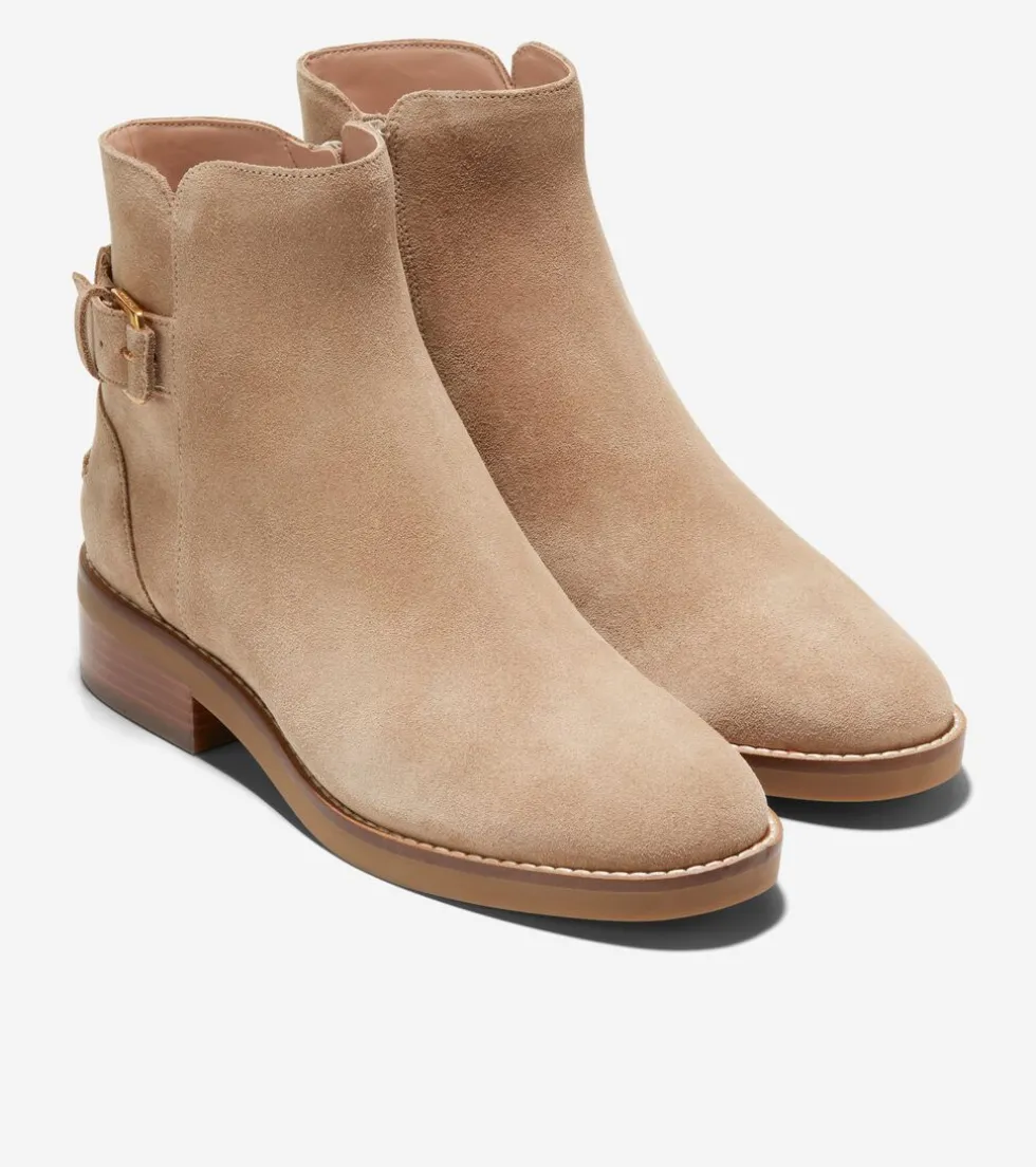 Cole Haan Boots*Women's Hampshire Buckle Ankle Boots DarkLatteSuede