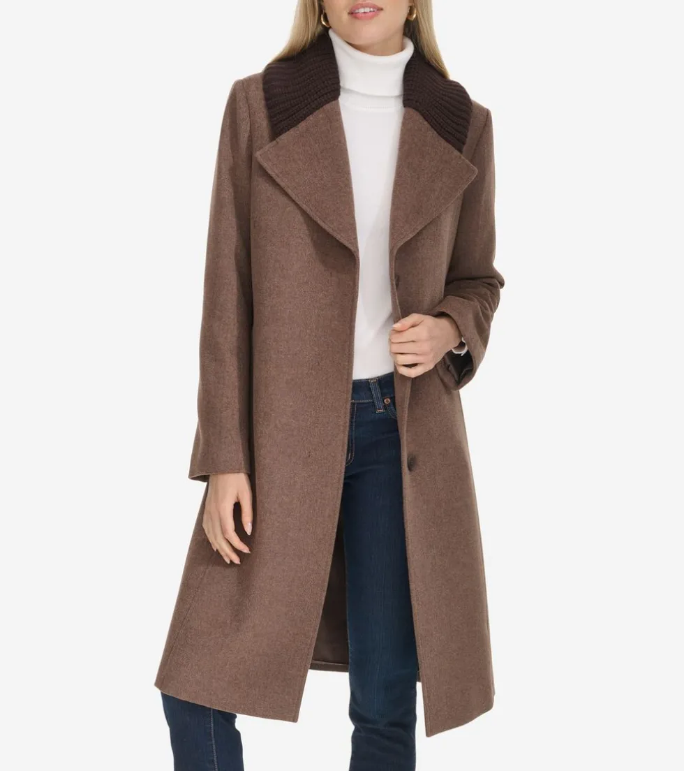 Cole Haan Wool Coats|Peacoats & Blazers*Women's Knit-Collar Coat Portobello