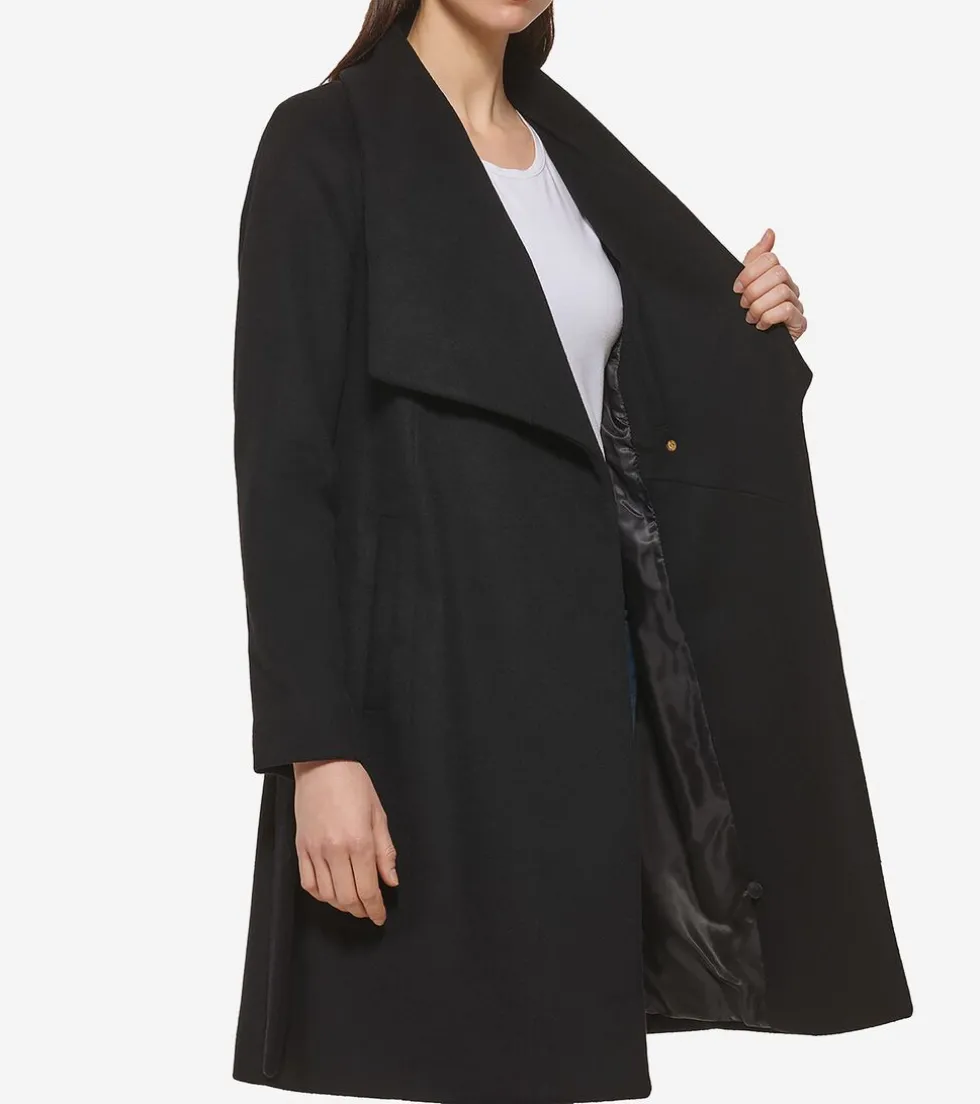 Cole Haan Trench Coats|Outerwear*Women's Long Wool Wrap Coat Black