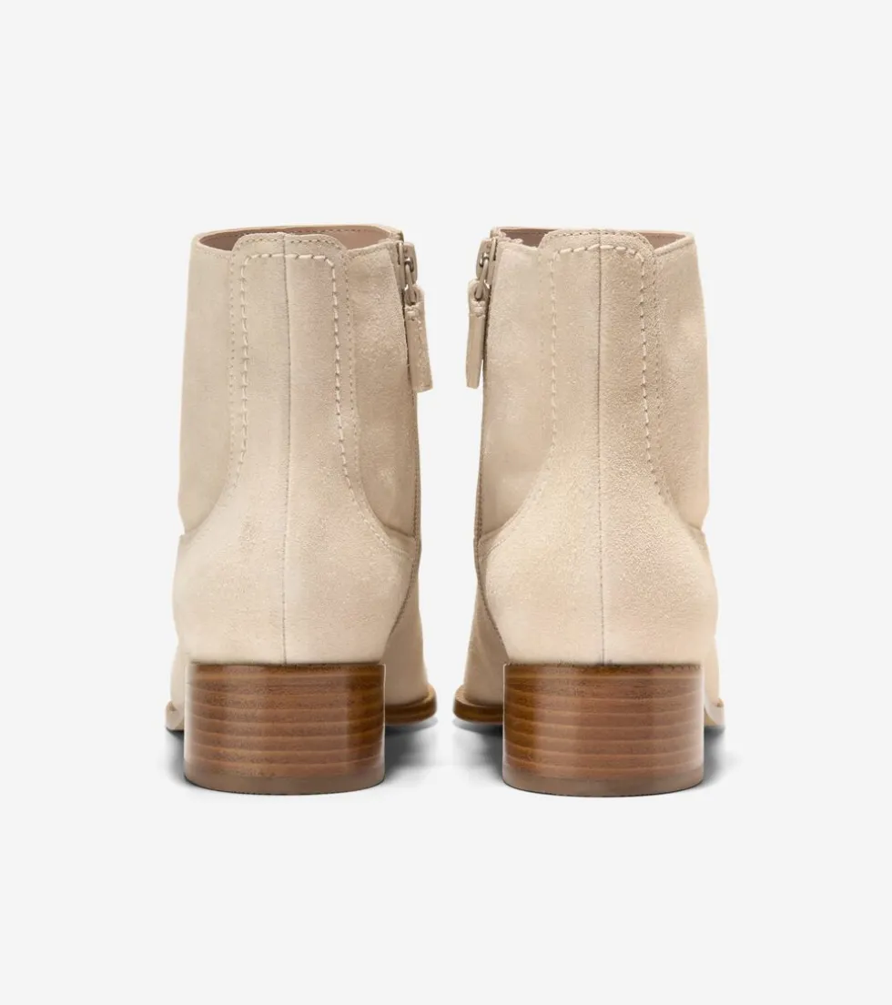 Cole Haan Boots*Women's Naia Western Ankle Boots Oat