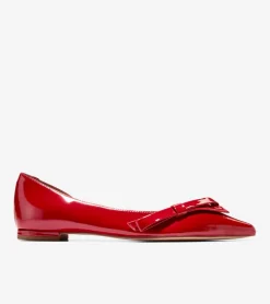 Cole Haan Dress Shoes|Flats & Ballets*Women's Noella Bow Skimmer Flats RioRedPatent