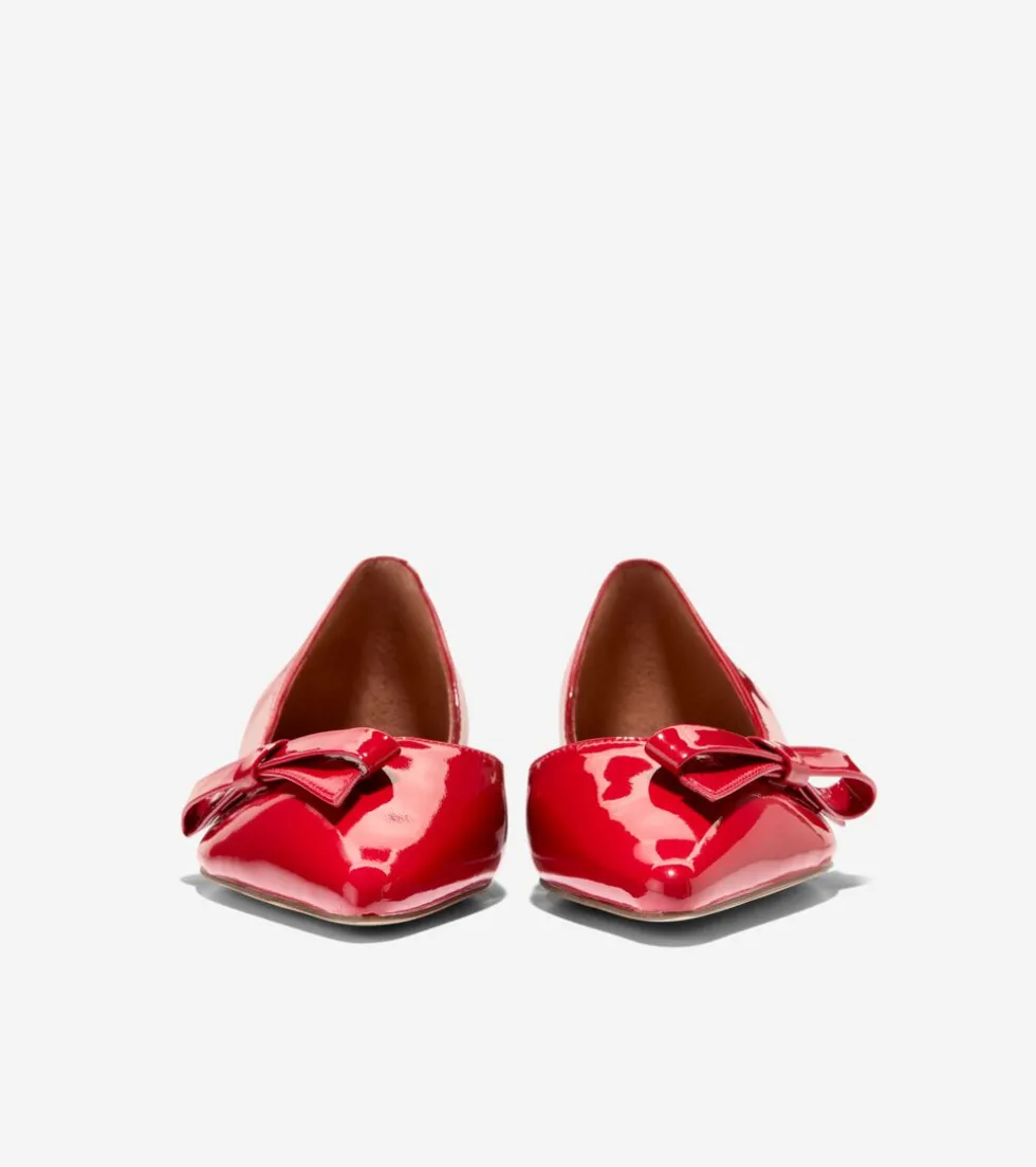 Cole Haan Dress Shoes|Flats & Ballets*Women's Noella Bow Skimmer Flats RioRedPatent