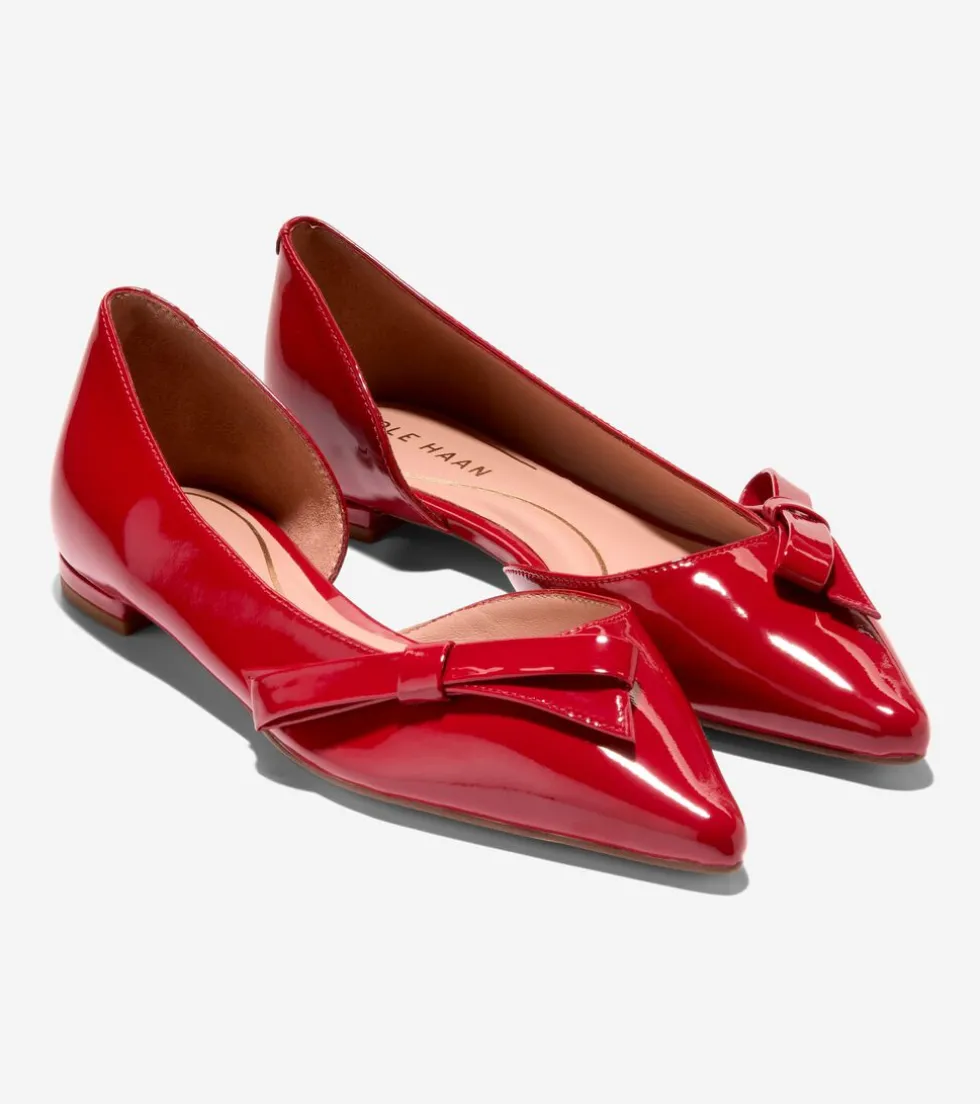 Cole Haan Dress Shoes|Flats & Ballets*Women's Noella Bow Skimmer Flats RioRedPatent