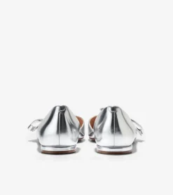 Cole Haan Dress Shoes|Flats & Ballets*Women's Noella Bow Skimmer Flats SilverSpecchio