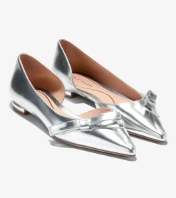 Cole Haan Dress Shoes|Flats & Ballets*Women's Noella Bow Skimmer Flats SilverSpecchio