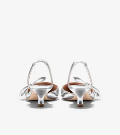 Cole Haan Dress Shoes|Heels & Pumps*Women's Noella Bow Slingback Pumps SilverSpecchio