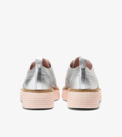 Cole Haan Dress Shoes|Oxfords*Women's &Oslash;riginalGrand Platform Wingtip Oxfords SilverTalca-RoseSmoke