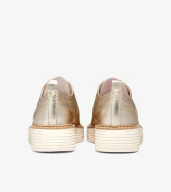Cole Haan Dress Shoes|Oxfords*Women's &Oslash;riginalGrand Platform Wingtip Oxfords GoldTalca-Ivory