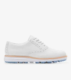 Cole Haan Golf Shoes|Oxfords*Women's &Oslash;riginalGrand Shortwing Oxford Waterproof Golf Shoes OpticWhite-Blue-Bell