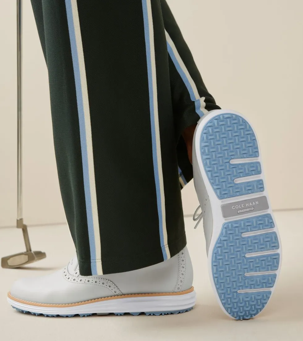 Cole Haan Golf Shoes|Oxfords*Women's ØriginalGrand Shortwing Oxford Waterproof Golf Shoes OpticWhite-Blue-Bell
