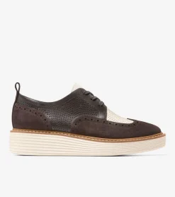 Cole Haan Dress Shoes|Oxfords*Women's &Oslash;riginalGrand Platform Wingtip Oxfords Chocolate-Ivory