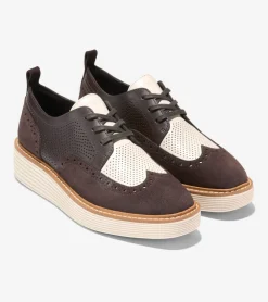Cole Haan Dress Shoes|Oxfords*Women's &Oslash;riginalGrand Platform Wingtip Oxfords Chocolate-Ivory