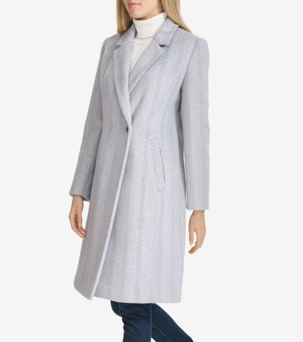 Cole Haan Wool Coats|Peacoats & Blazers*Women's Patterned Asymmetric Coat Grey