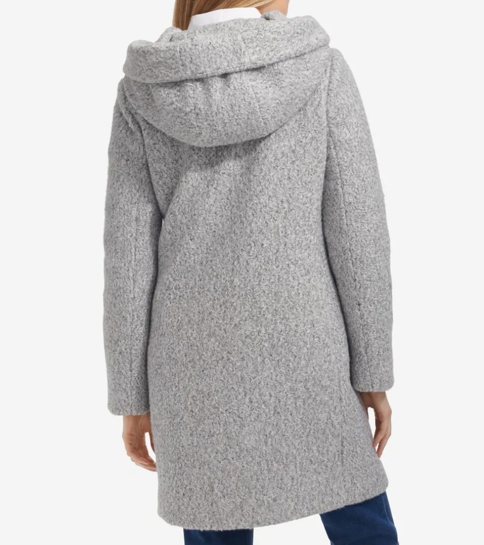 Cole Haan Wool Coats|Peacoats & Blazers*Women's Pressed Hooded Shawl Coat LightGrey