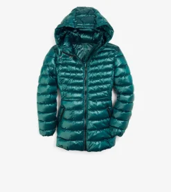 Cole Haan Puffer Jackets|Quilted Jackets*Women's Quilted Pearl Faux Down Jacket with Removable Hood Emerald