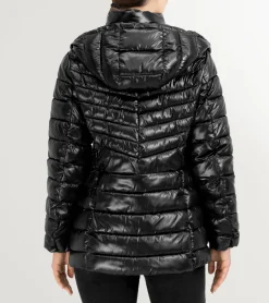 Cole Haan Puffer Jackets|Quilted Jackets*Women's Quilted Pearl Faux Down Jacket with Removable Hood Black