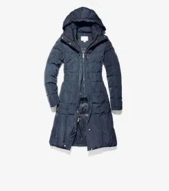 Cole Haan Puffer Jackets|Outerwear*Women's 40" Signature Hooded Taffeta Down Coat Navy