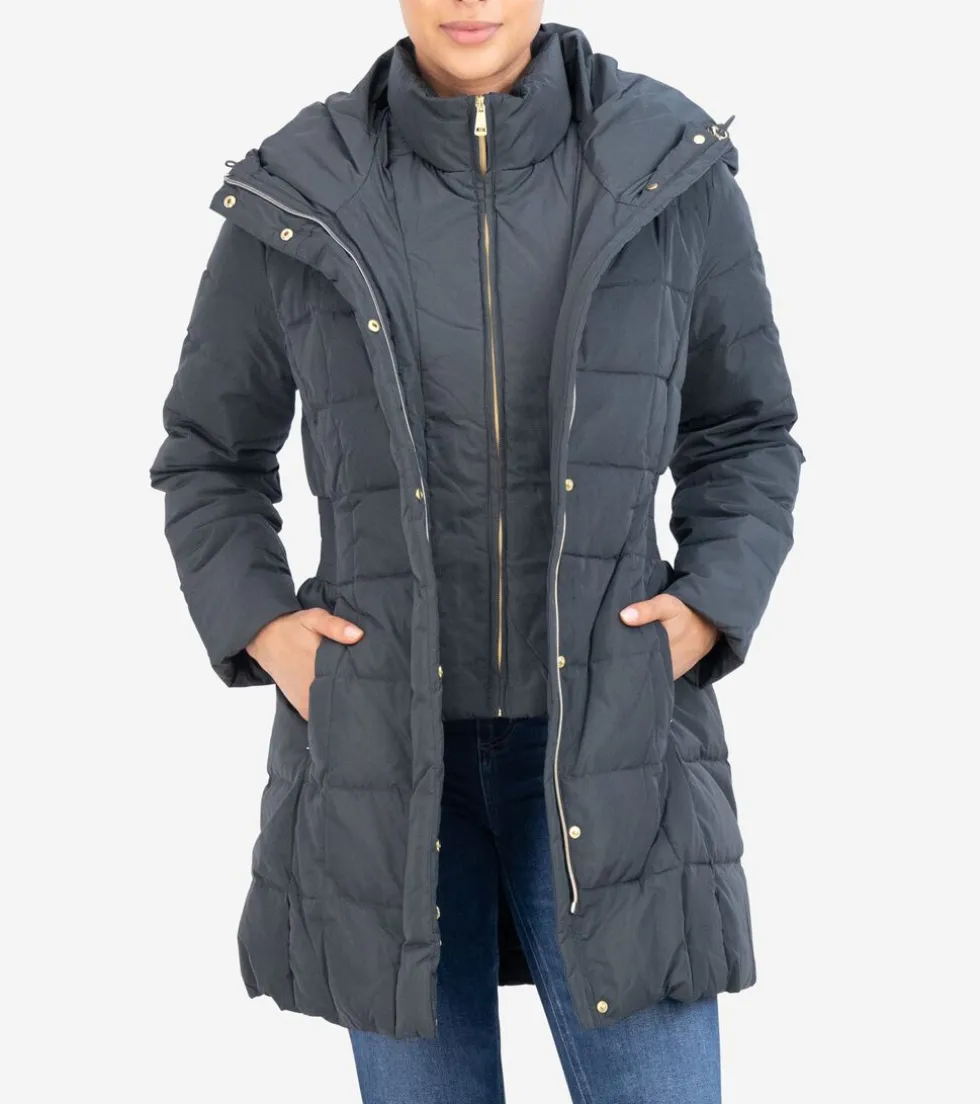Cole Haan Puffer Jackets|Outerwear*Women's 32" Taffeta Down Hooded Coat Graphite