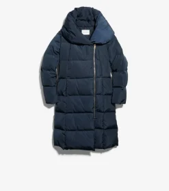 Cole Haan Puffer Jackets|Outerwear*Women's Signature Asymmetrical Collar Convertible Coat 40in Navy