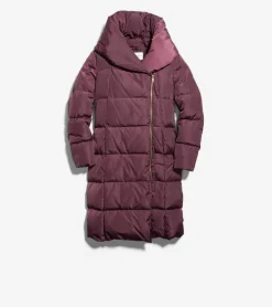 Cole Haan Puffer Jackets|Outerwear*Women's Signature Asymmetrical Collar Convertible Coat 40in Merlot