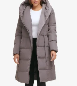 Cole Haan Puffer Jackets|Outerwear*Women's Signature Asymmetrical Collar Convertible Coat 40in Carbon