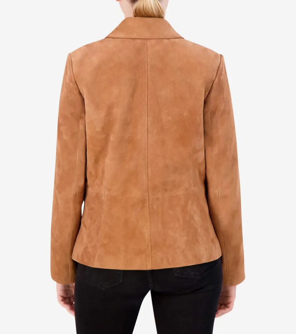 Cole Haan Leather & Suede Jackets|Outerwear*Women's Suede Blazer Hazelnut