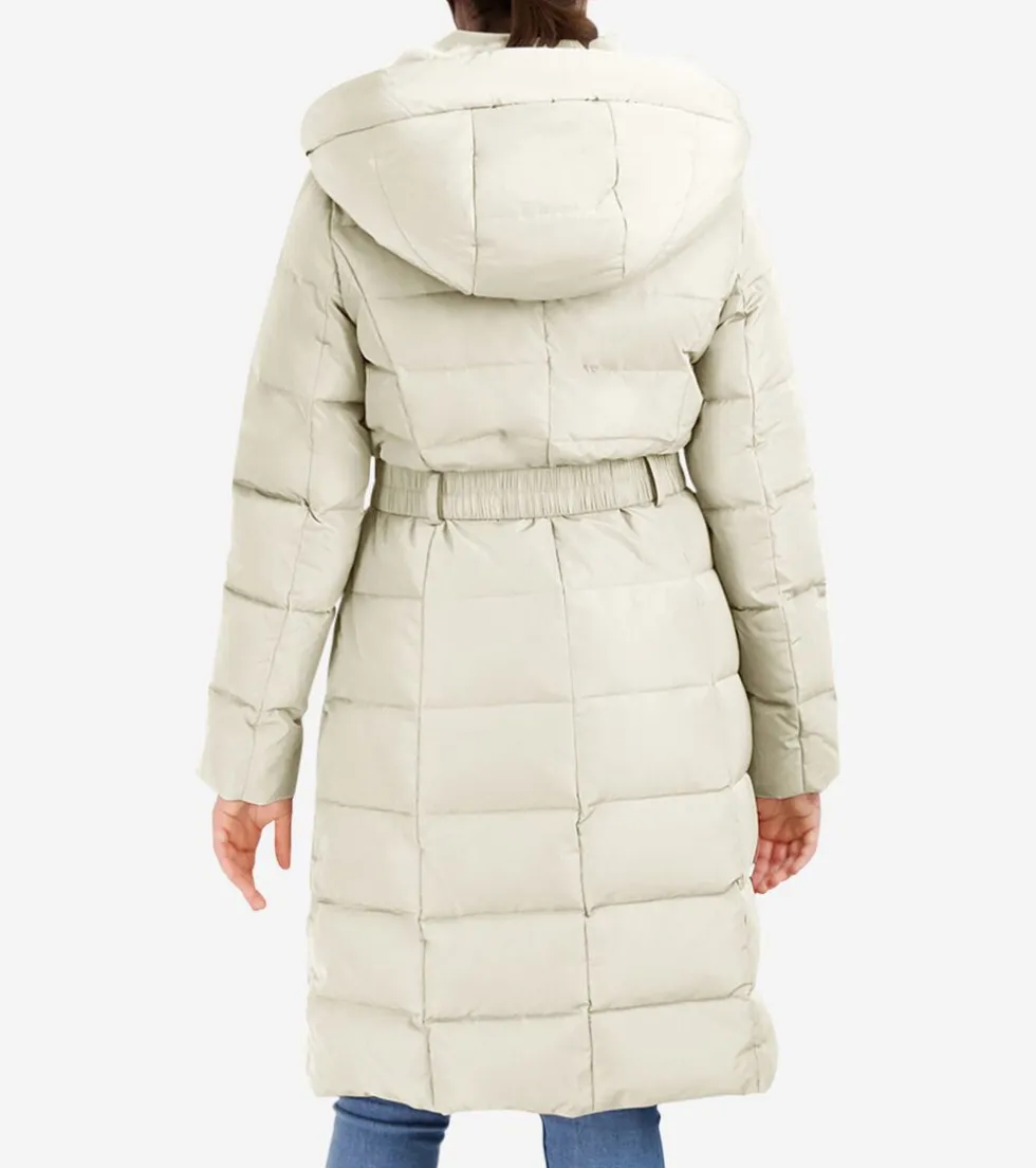 Cole Haan Puffer Jackets|Quilted Jackets*Women's Taffeta Down Belted Coat Ivory