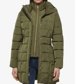 Cole Haan Puffer Jackets|Quilted Jackets*Women's Taffeta Down-Blend Coat DustyOliveGreen
