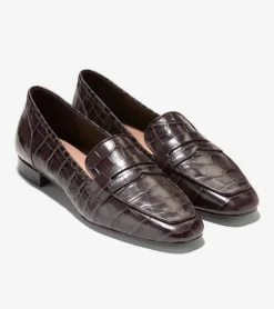 Cole Haan Loafers & Drivers*Women's Tarese Soft Penny Loafers ChocolateCrocPrint