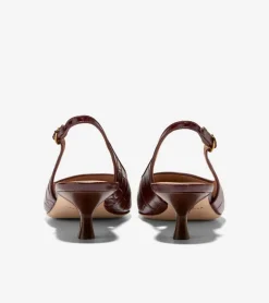 Cole Haan Dress Shoes|Heels & Pumps*Women's Tayla Kitten Heel Slingback Pumps 45MM BloodstoneCrocPrint