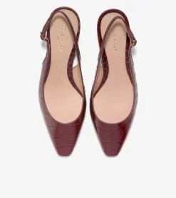 Cole Haan Dress Shoes|Heels & Pumps*Women's Tayla Kitten Heel Slingback Pumps 45MM BloodstoneCrocPrint