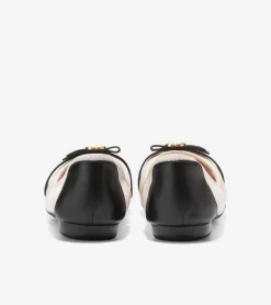 Cole Haan Flats & Ballets*Women's Tova Bow Ballet Ivory-Black