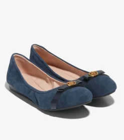 Cole Haan Flats & Ballets*Women's Tova Bow Ballet Flats NavyBlazer