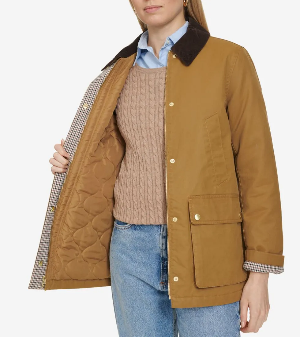 Cole Haan Rain Jackets|Outerwear*Women's Waxed Cotton Hunter Jacket Khaki