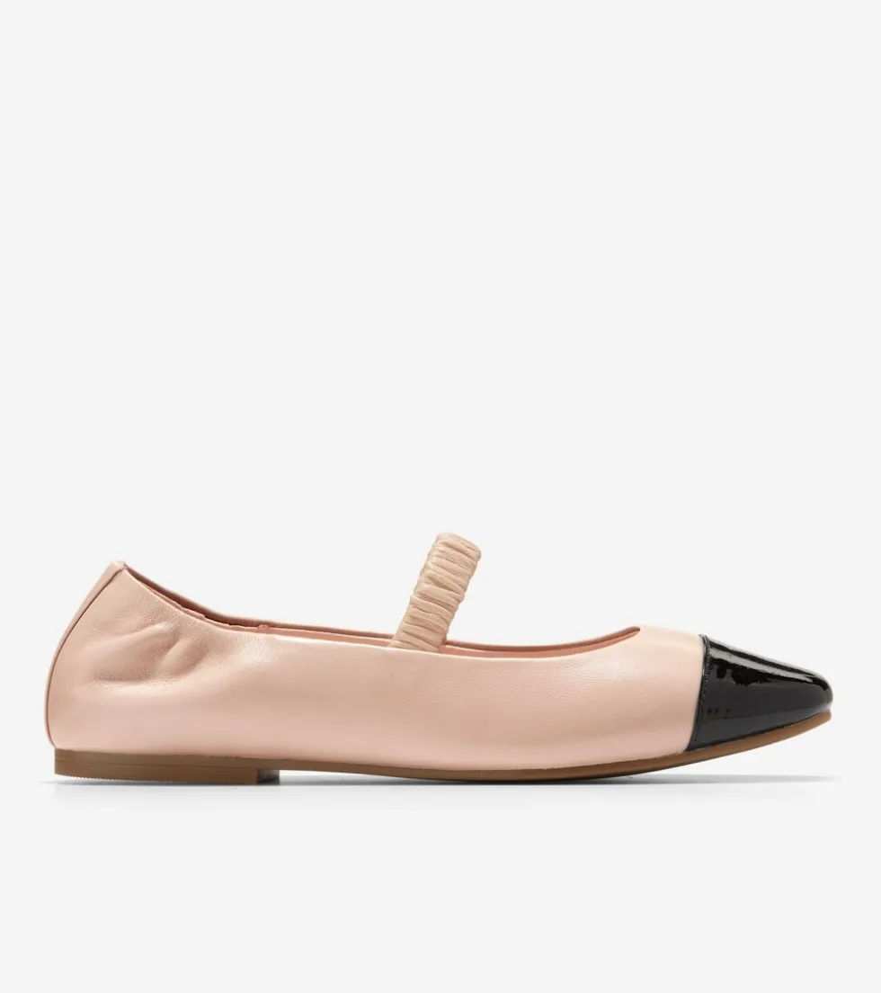 Cole Haan Flats & Ballets*Women's Yvette Mary Jane Ballet Flats Porcelain-BlackPatent