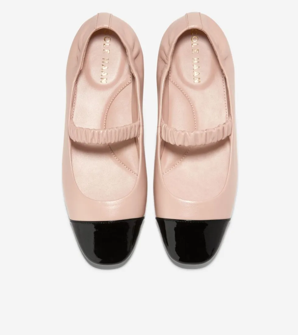 Cole Haan Flats & Ballets*Women's Yvette Mary Jane Ballet Flats Porcelain-BlackPatent