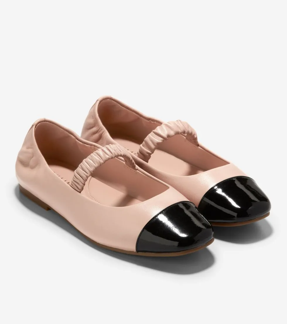 Cole Haan Flats & Ballets*Women's Yvette Mary Jane Ballet Flats Porcelain-BlackPatent