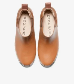 Cole Haan Boots*Women's ZERØGRAND City Wedge Waterproof Chelsea Boots BritishTanLeather