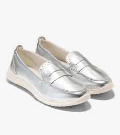 Cole Haan Loafers & Drivers*Women's ZER&Oslash;GRAND Meritt Loafers Silver-Ivory