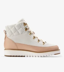 Cole Haan Boots*Women's ZER&Oslash;GRAND Waterproof Elissa Hiker Boots Ivory-Natural