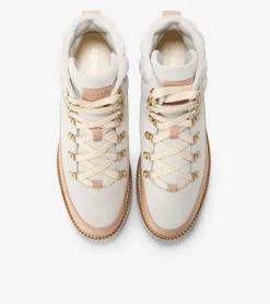 Cole Haan Boots*Women's ZER&Oslash;GRAND Waterproof Elissa Hiker Boots Ivory-Natural