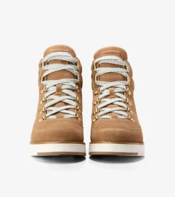 Cole Haan Boots*Women's ZERØGRAND Waterproof Elissa Hiker Boots GoldenToffee-Ivory