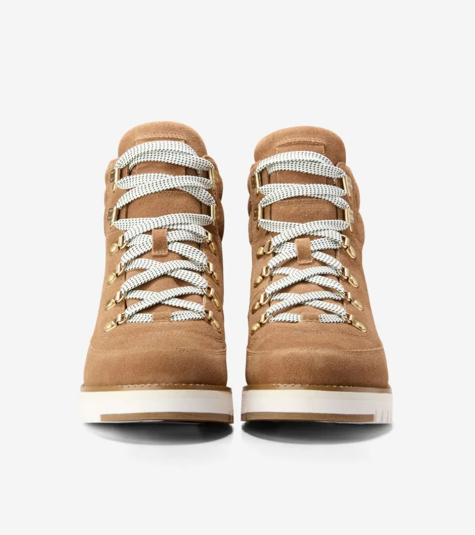 Cole Haan Boots*Women's ZERØGRAND Waterproof Elissa Hiker Boots GoldenToffee-Ivory