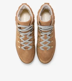 Cole Haan Boots*Women's ZERØGRAND Waterproof Elissa Hiker Boots GoldenToffee-Ivory