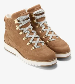 Cole Haan Boots*Women's ZERØGRAND Waterproof Elissa Hiker Boots GoldenToffee-Ivory