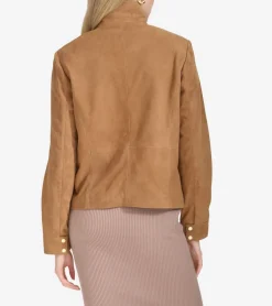 Cole Haan Leather & Suede Jackets|Outerwear*Women's Zip-Front Suede Jacket Hazelnut
